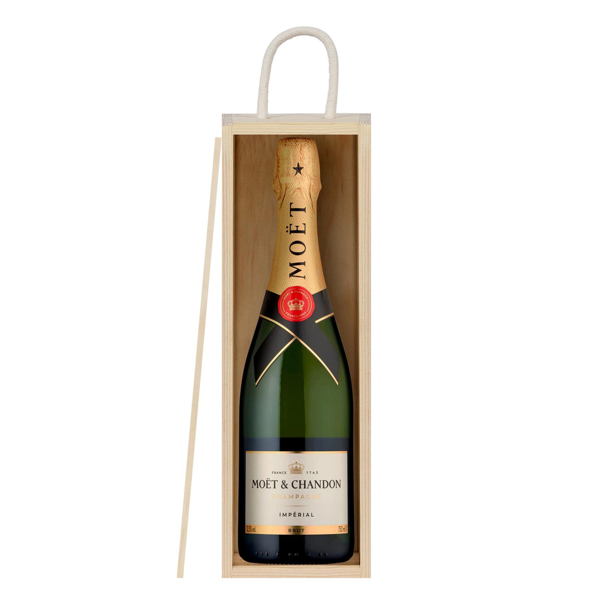 Wooden Champagne Wine Box - Single Bottle - Natural