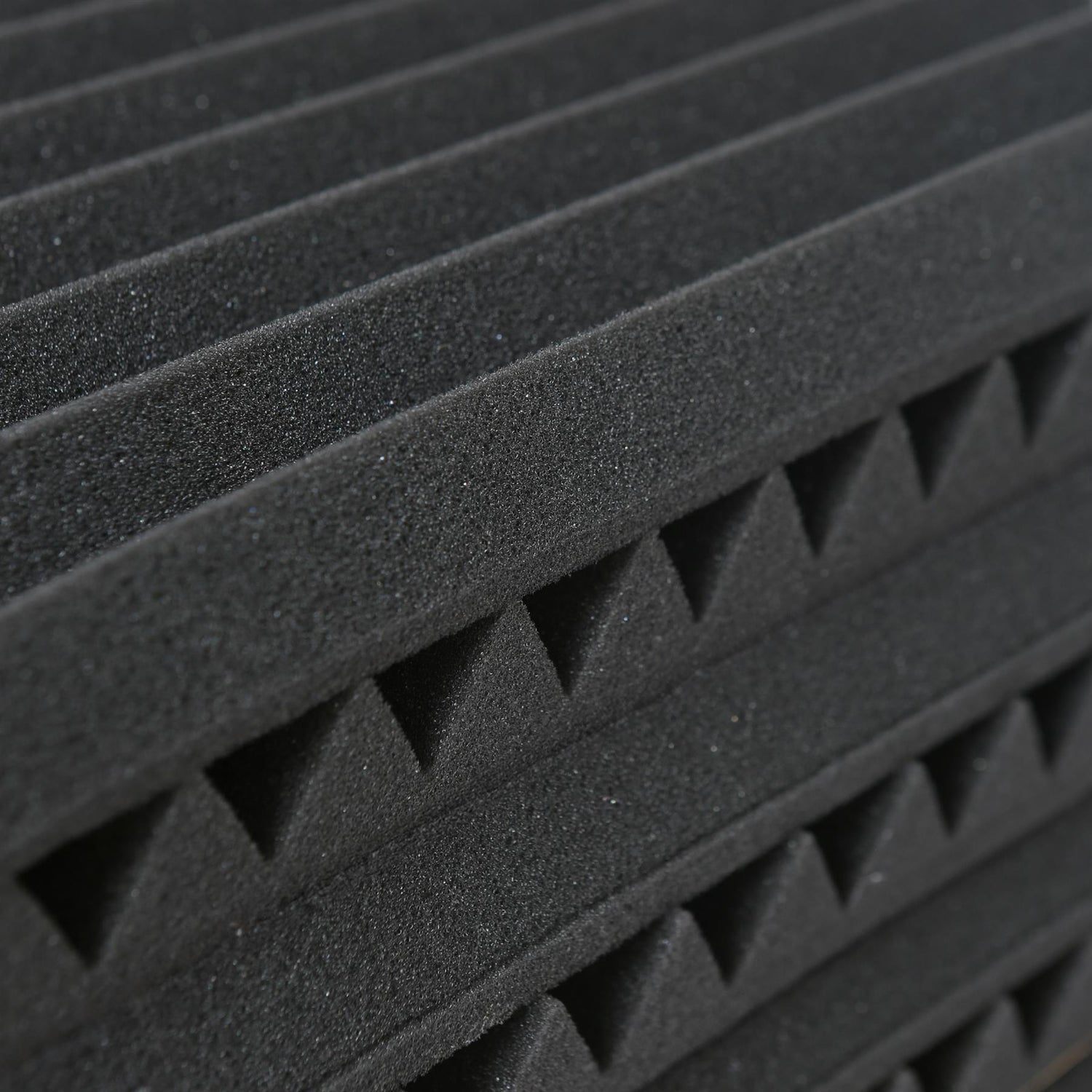 Square Foam Acoustic Panels - 2.5 x 30 x 30cm - Black - Pack of 12