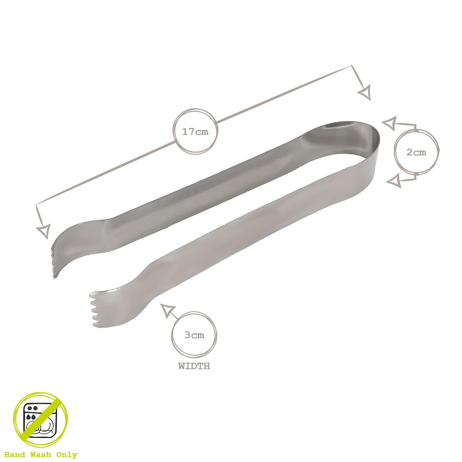 Stainless Steel Ice Tongs - 17cm