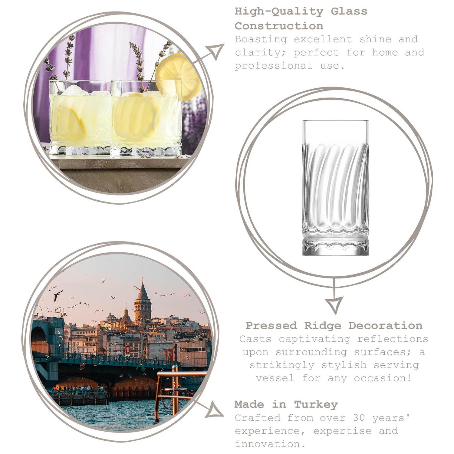 390ml Wave Highball Glass