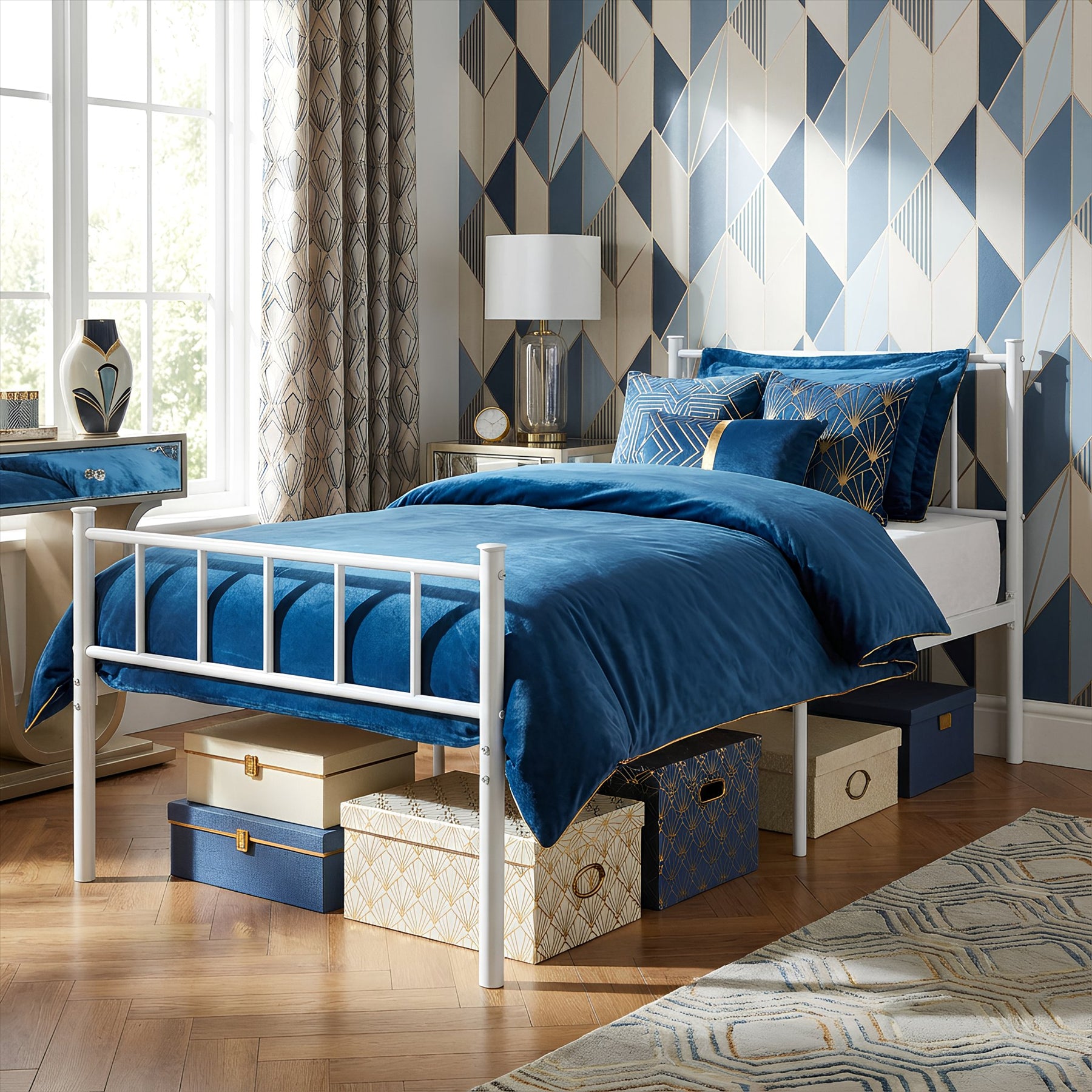 3ft Single Metal Bed Frame - White