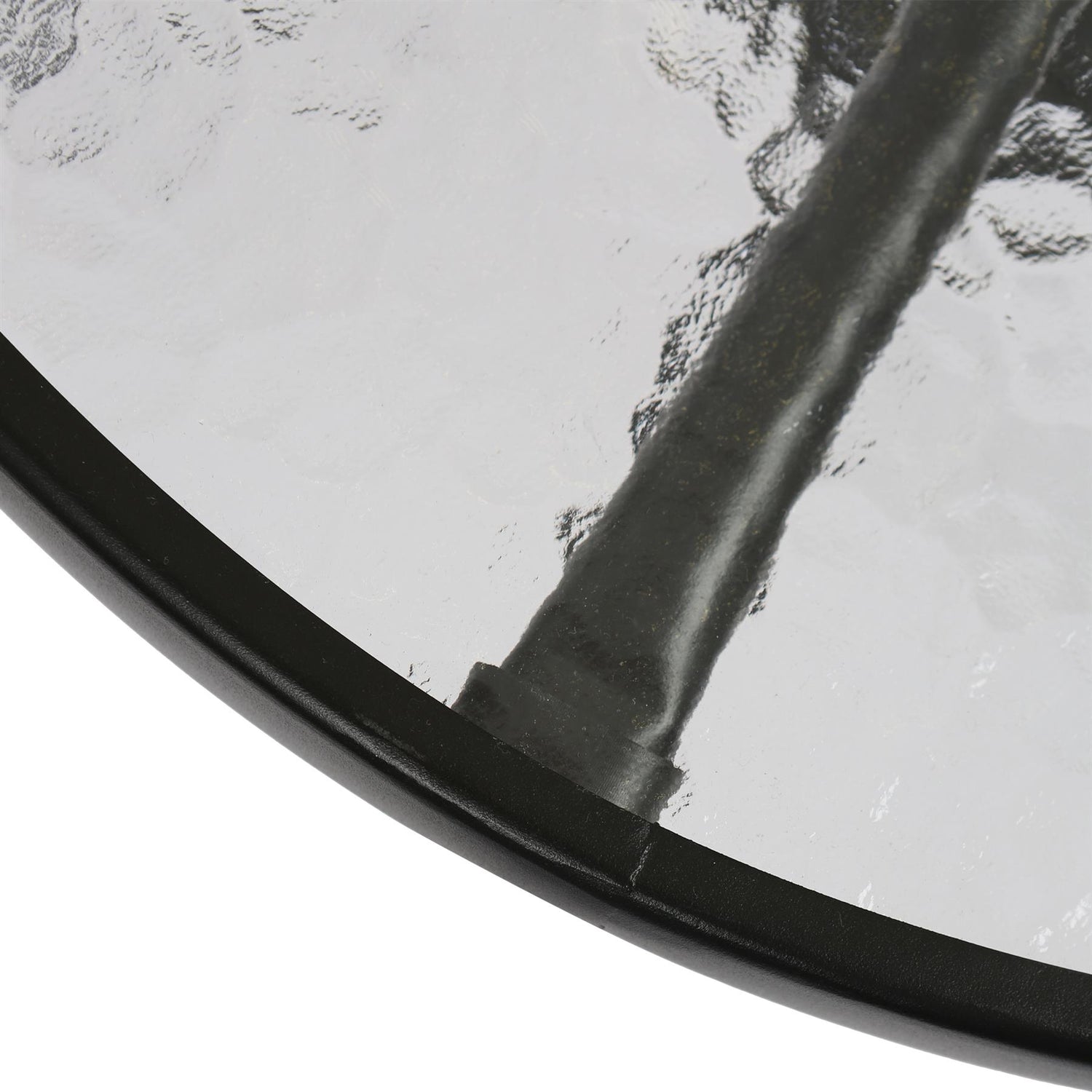 Sussex Round Glass Top Garden Dining Table - 60cm x 70cm - Black