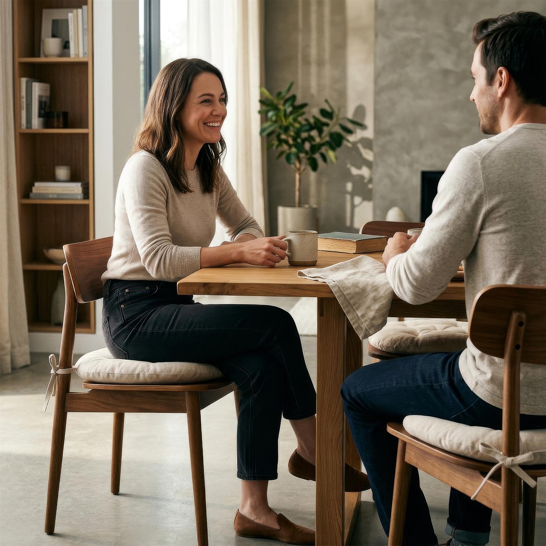 Round Seat Pad - 40 x 40cm - Natural