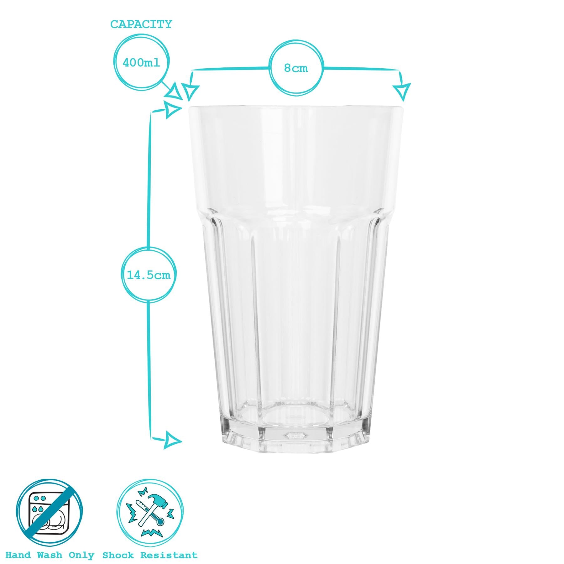 400ml Reusable Plastic Highball Glass