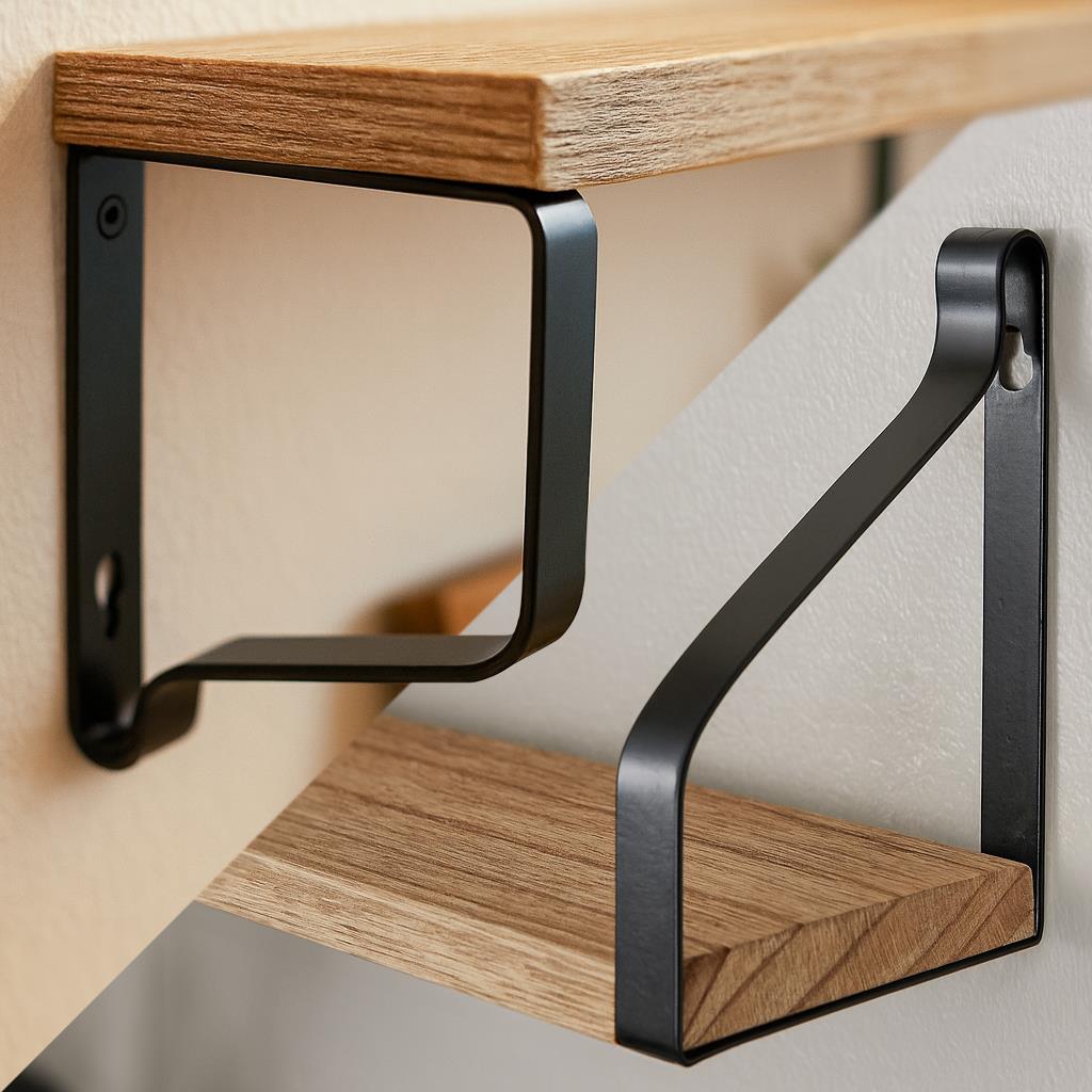 3pc Rustic Wooden Floating Shelves Set - Natural