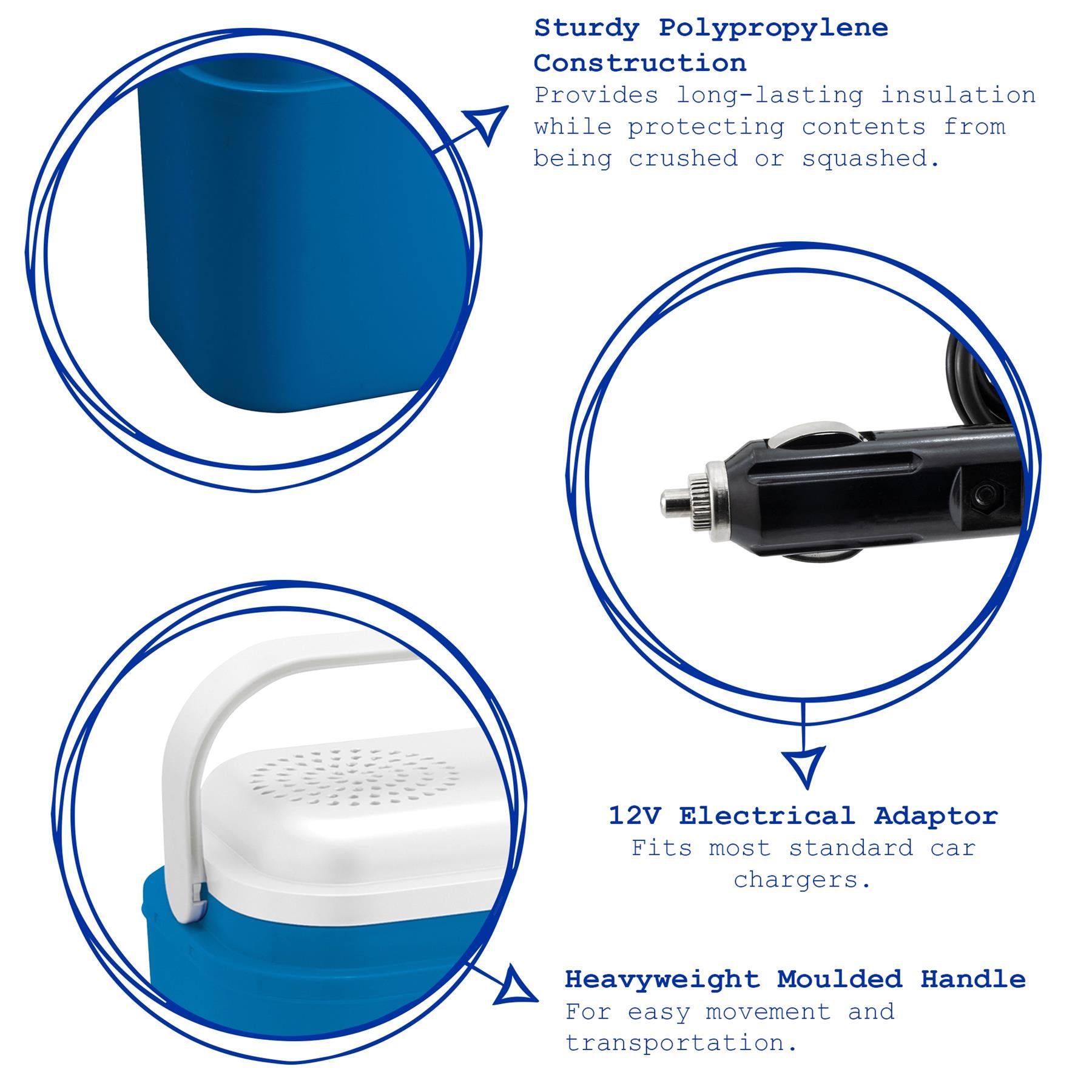 18L 12V Electric Cool Box - Blue