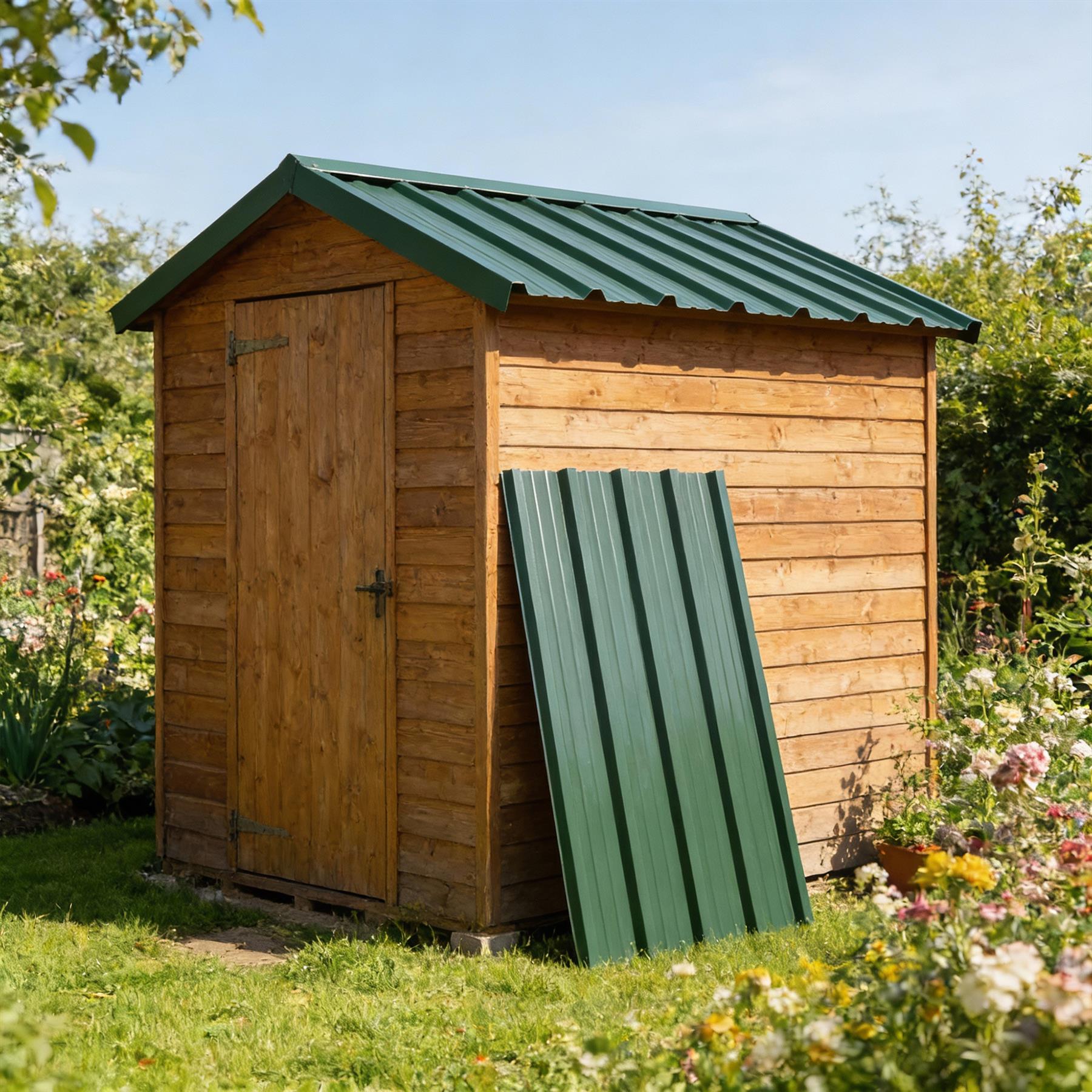 Metal Roofing Ridge Caps - 30 x 60cm - Green - Pack of 5