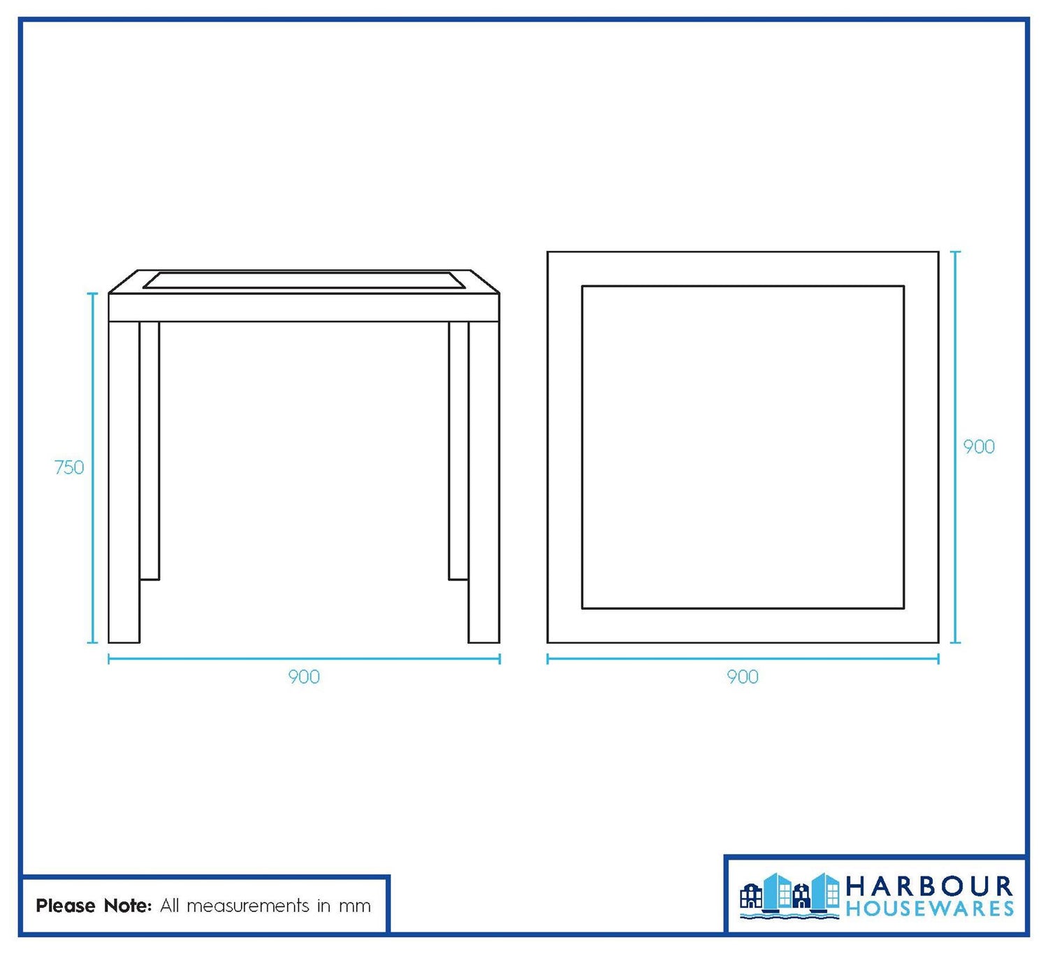 Noble Square Rattan Effect Garden Dining Table - 90cm x 90cm - Anthracite