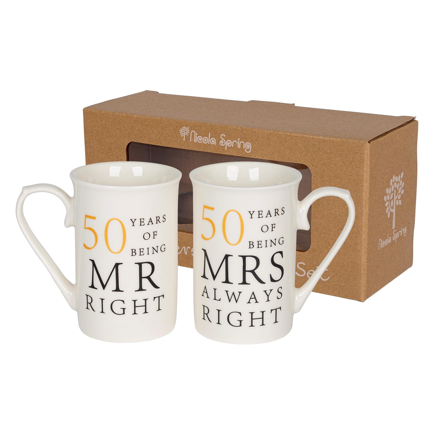 50th Anniversary New Bone China Mug Set - 300ml
