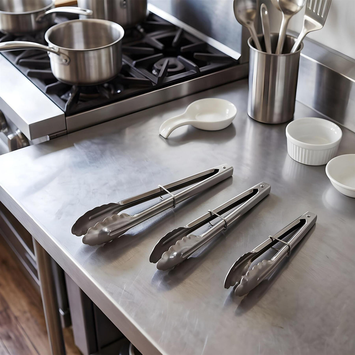 All-Purpose Stainless Steel Kitchen Tongs - 31cm