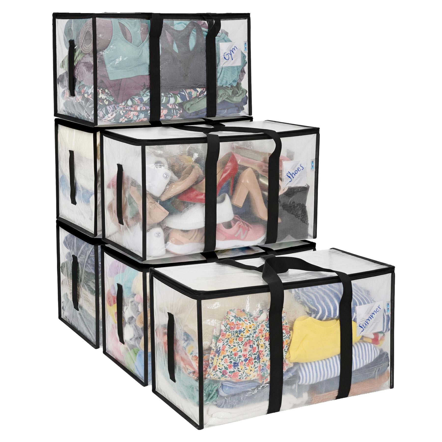 Large Heavy Duty Moving Bags - 90L - Clear - Pack of 6