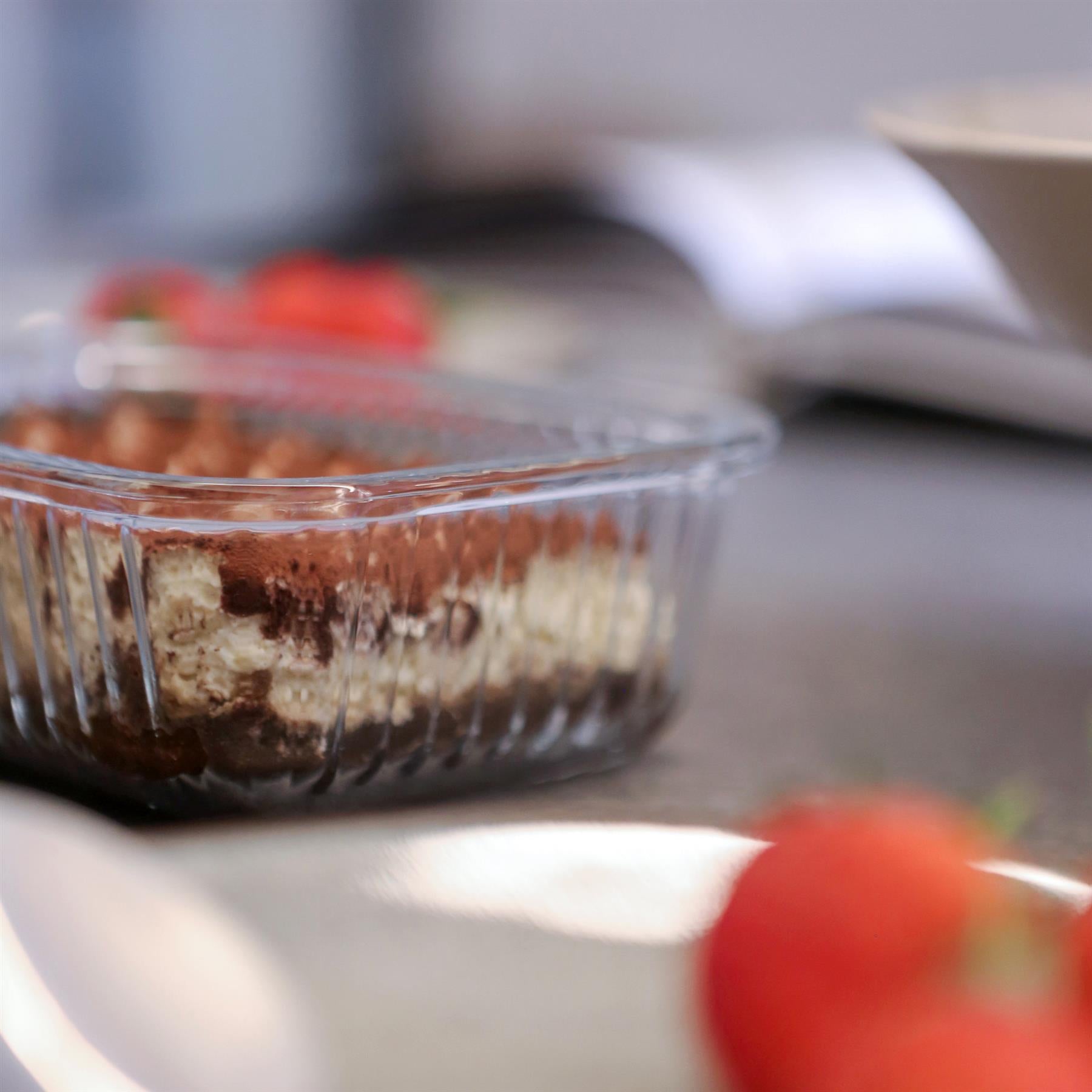 Optical Rectangular Glass Cake Dish - 17cm x 12.5cm
