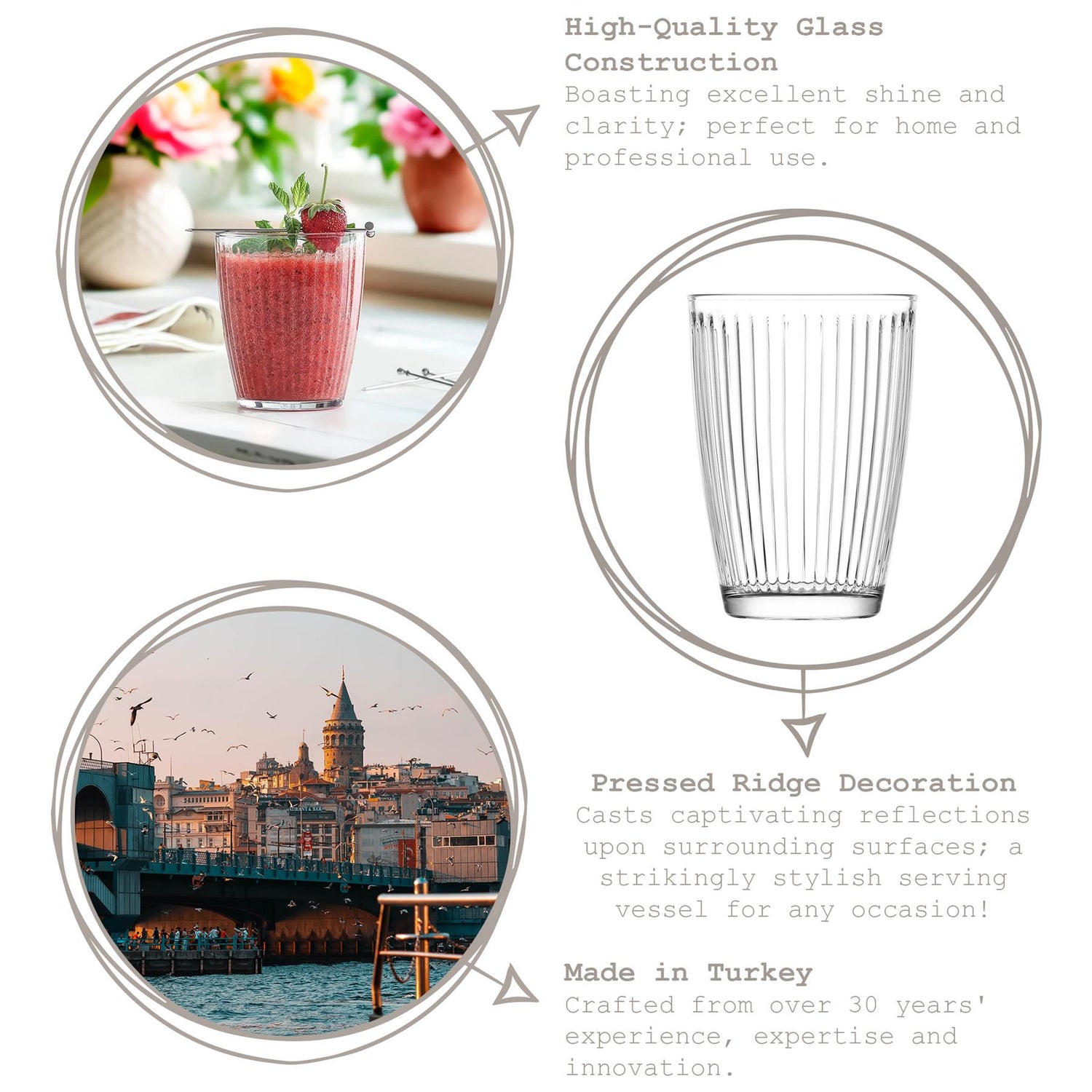 340ml Hestia Glass Tumbler