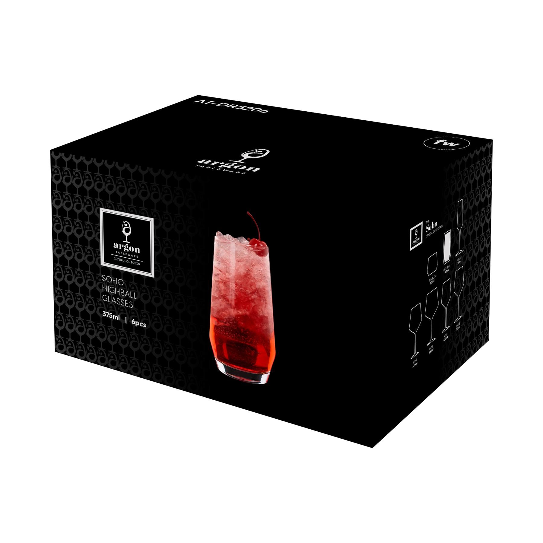 375ml Soho Crystal Highball Glass