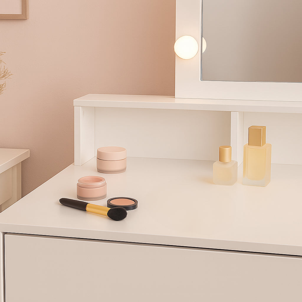 Wooden Dressing Table with LED Lights