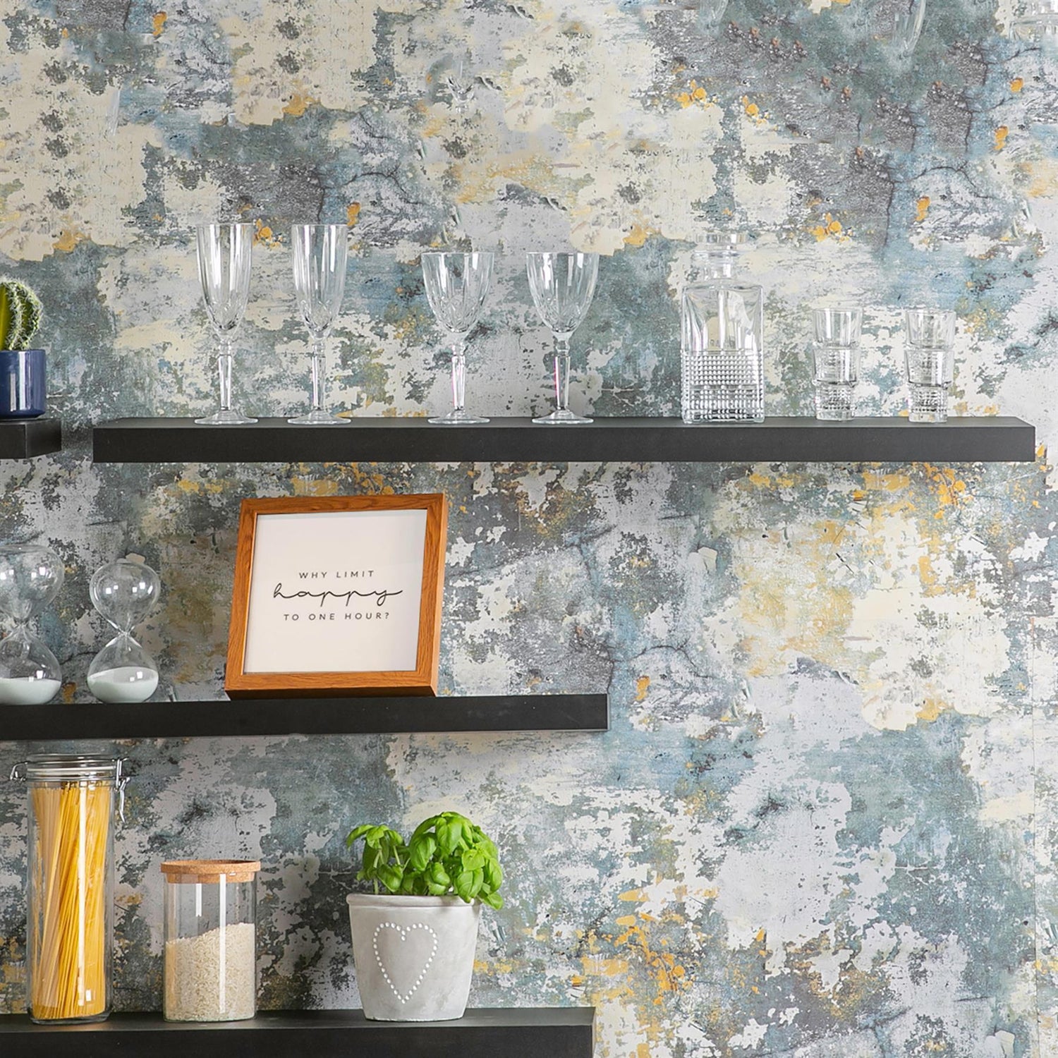 100cm Modern Floating Wall Shelf - Black