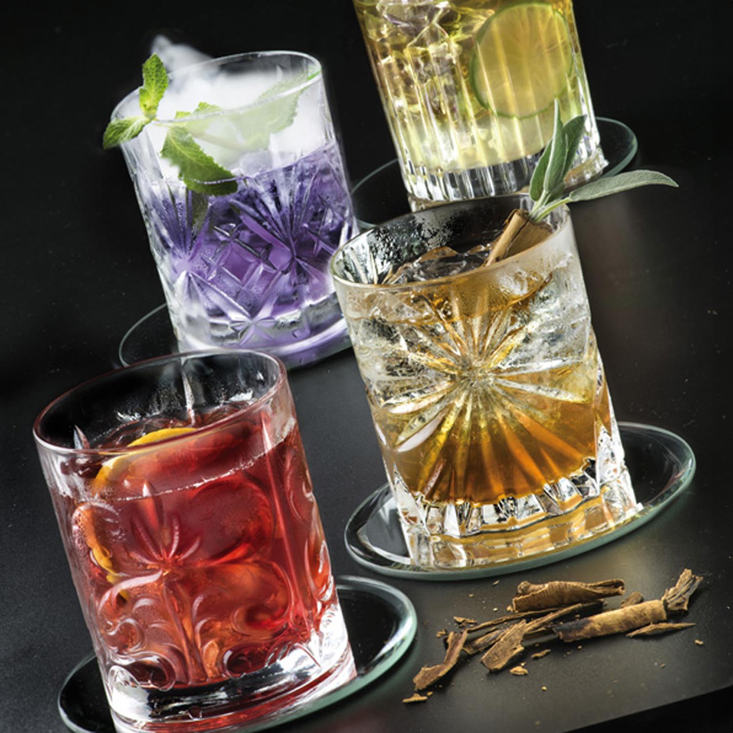 4 Piece 340ml Mixology Whisky Glass Set