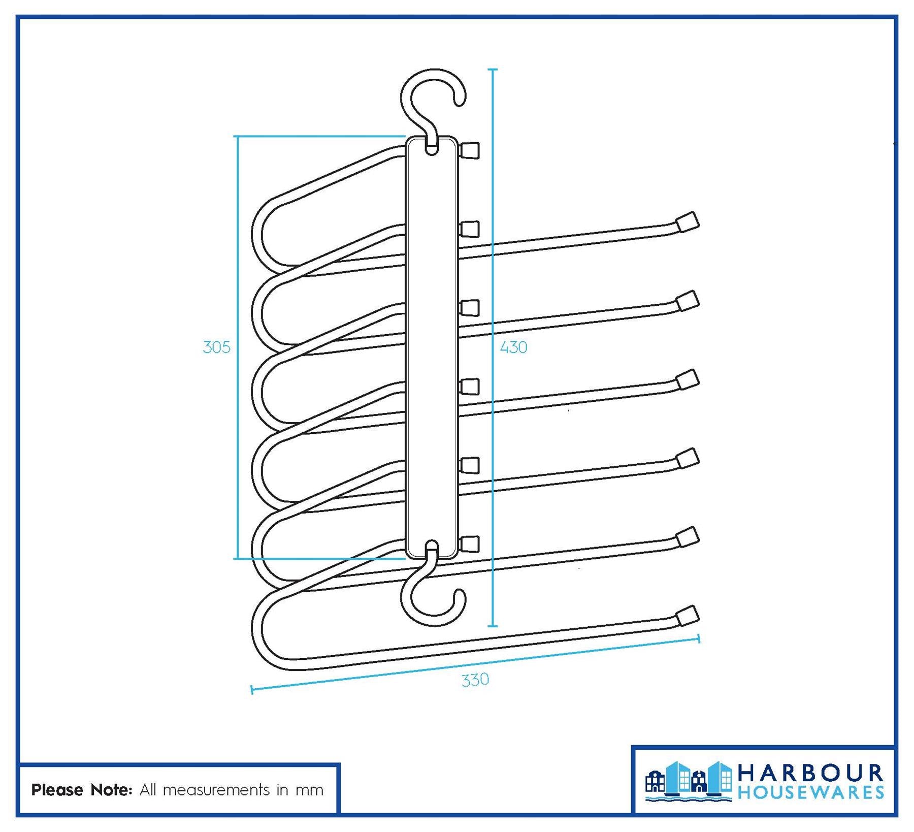 6-in-1 Space-Saving Trouser Hanger - White