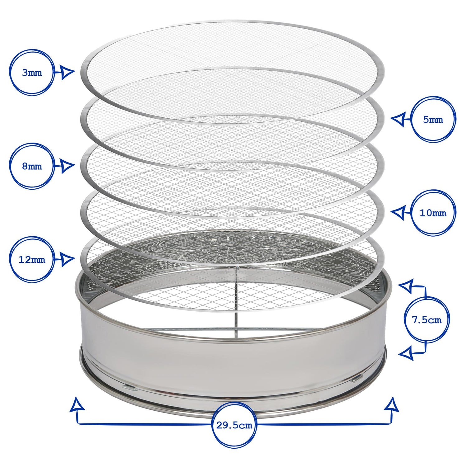 5-Filter Garden Riddle Sieve - 30cm