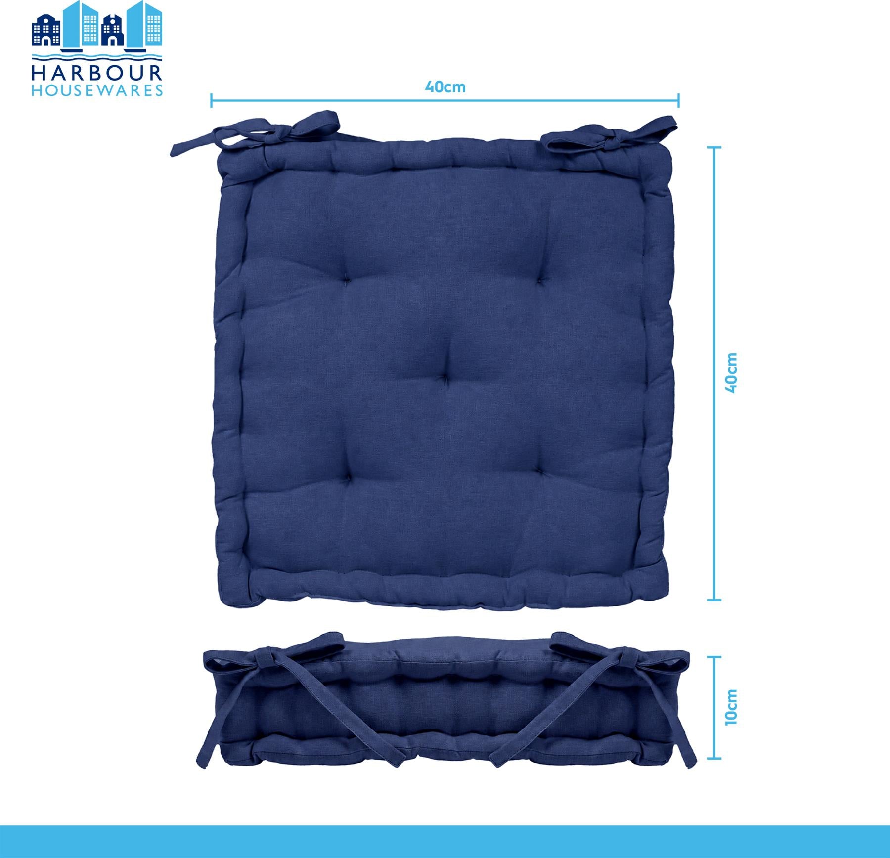 Deluxe Square Seat Pad - 40 x 40cm - Navy