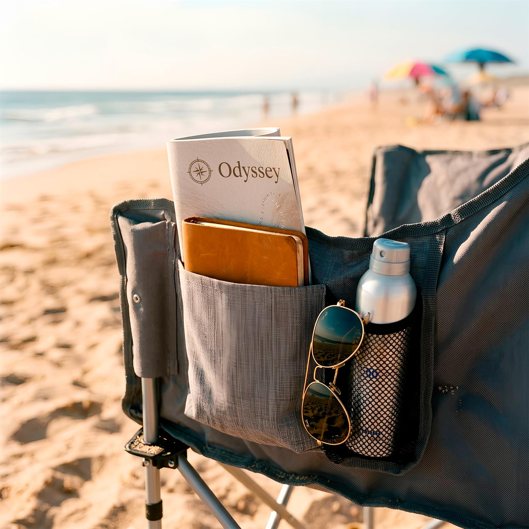 Padded Folding Double Camping Chair - Grey