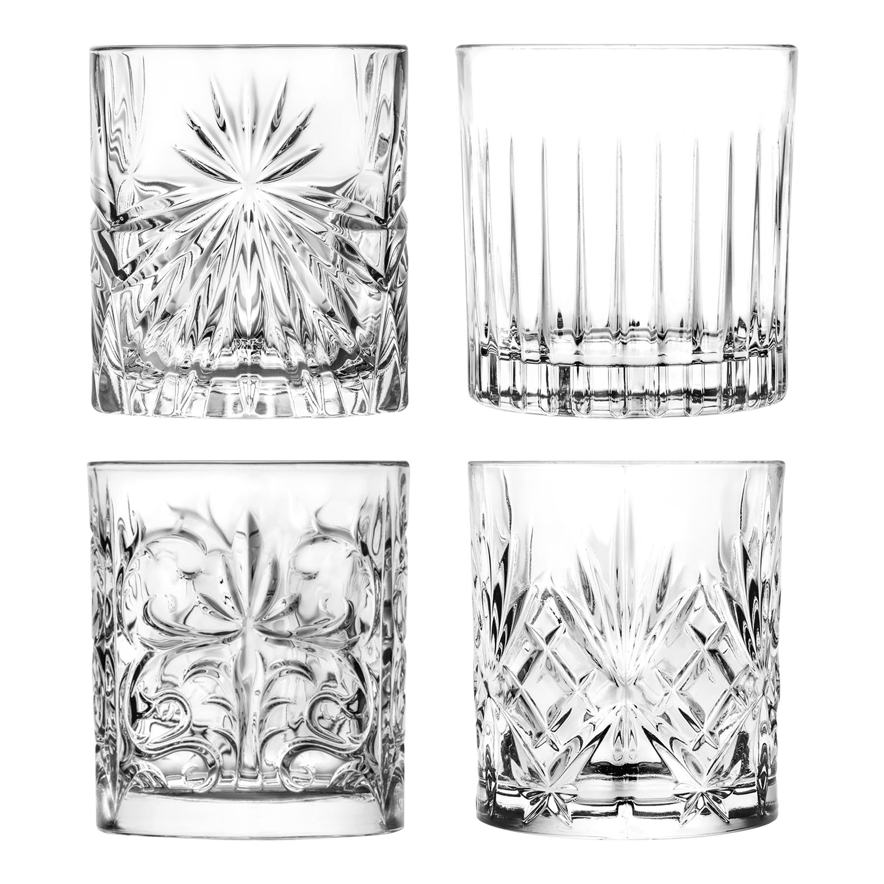 4 Piece 340ml Mixology Whisky Glass Set