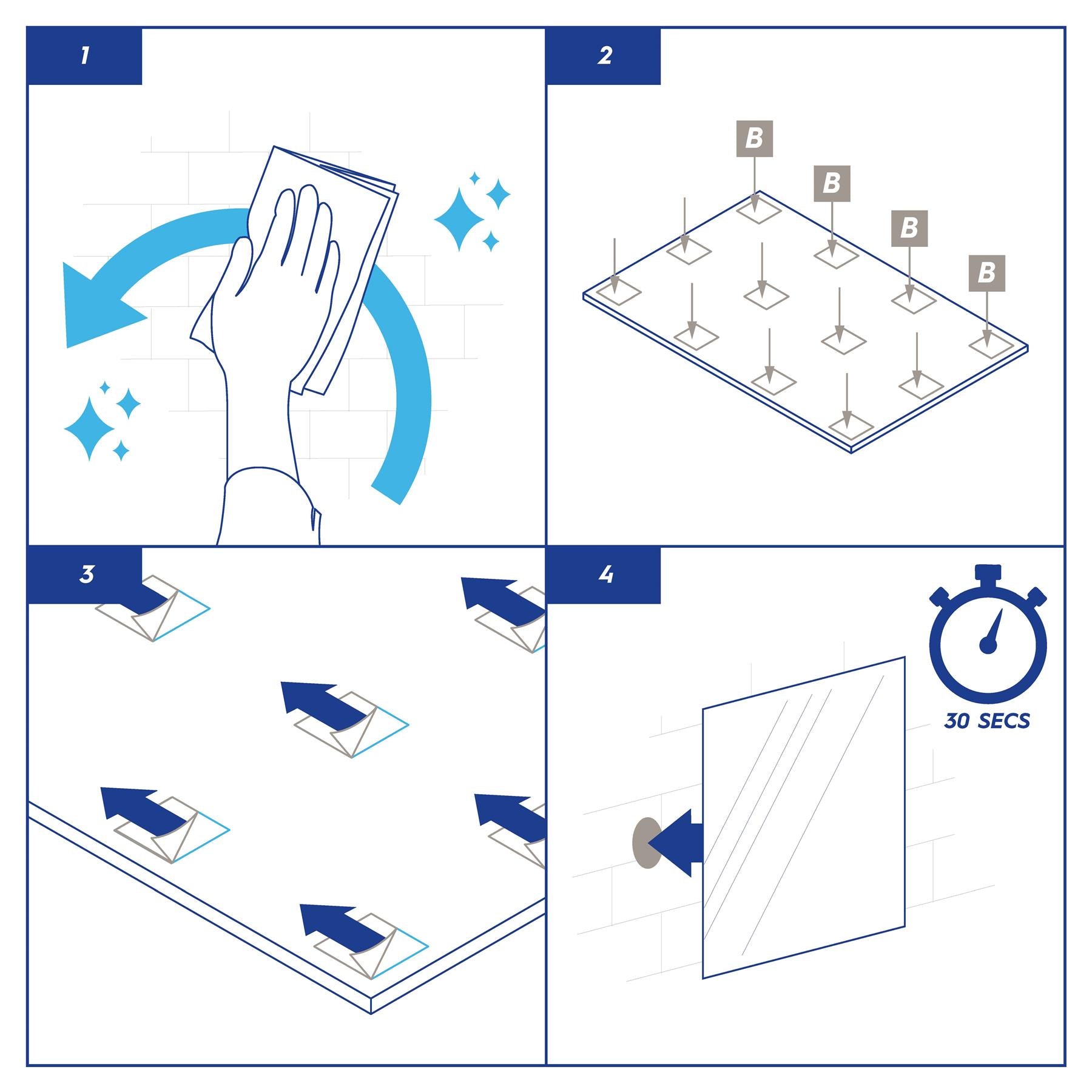 Self Adhesive Glass Wall Mirror - 30 x 40cm