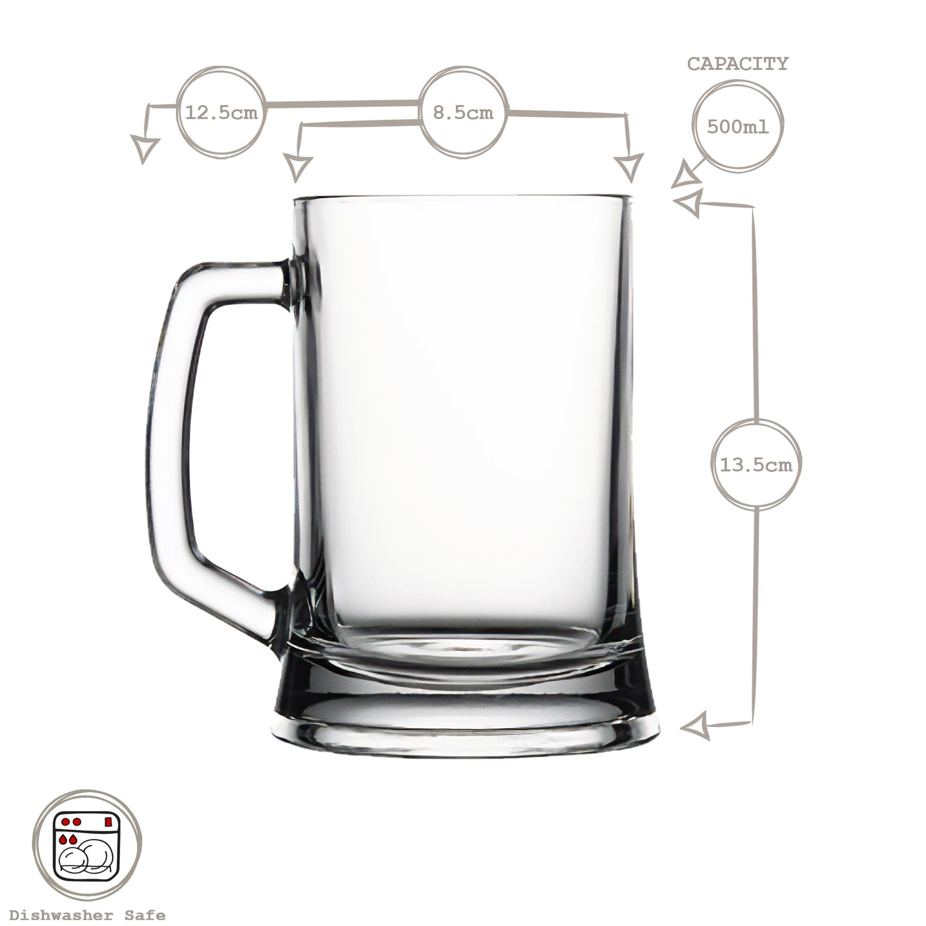 500ml Pub Glass Beer Mug
