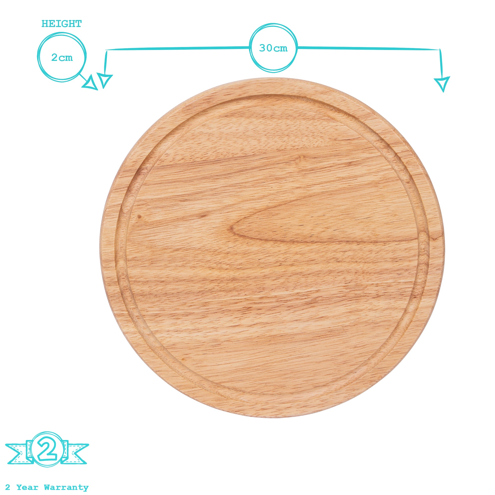 30cm Round Wooden Chopping Board