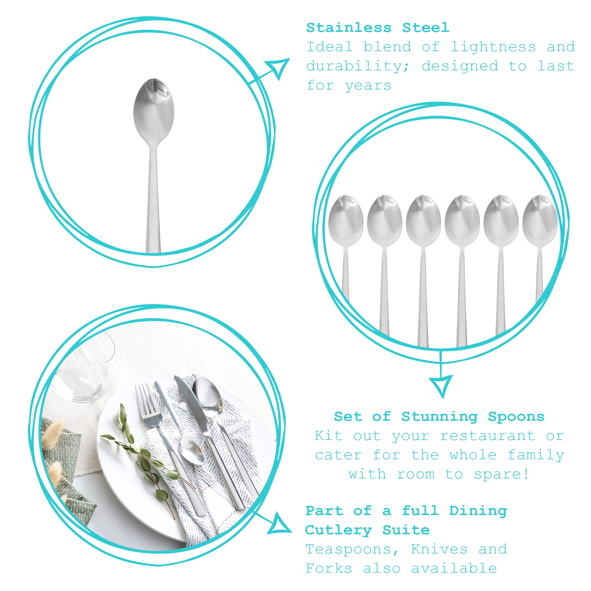 Argon Tableware Tondo Stainless Steel 18/0 Teaspoon