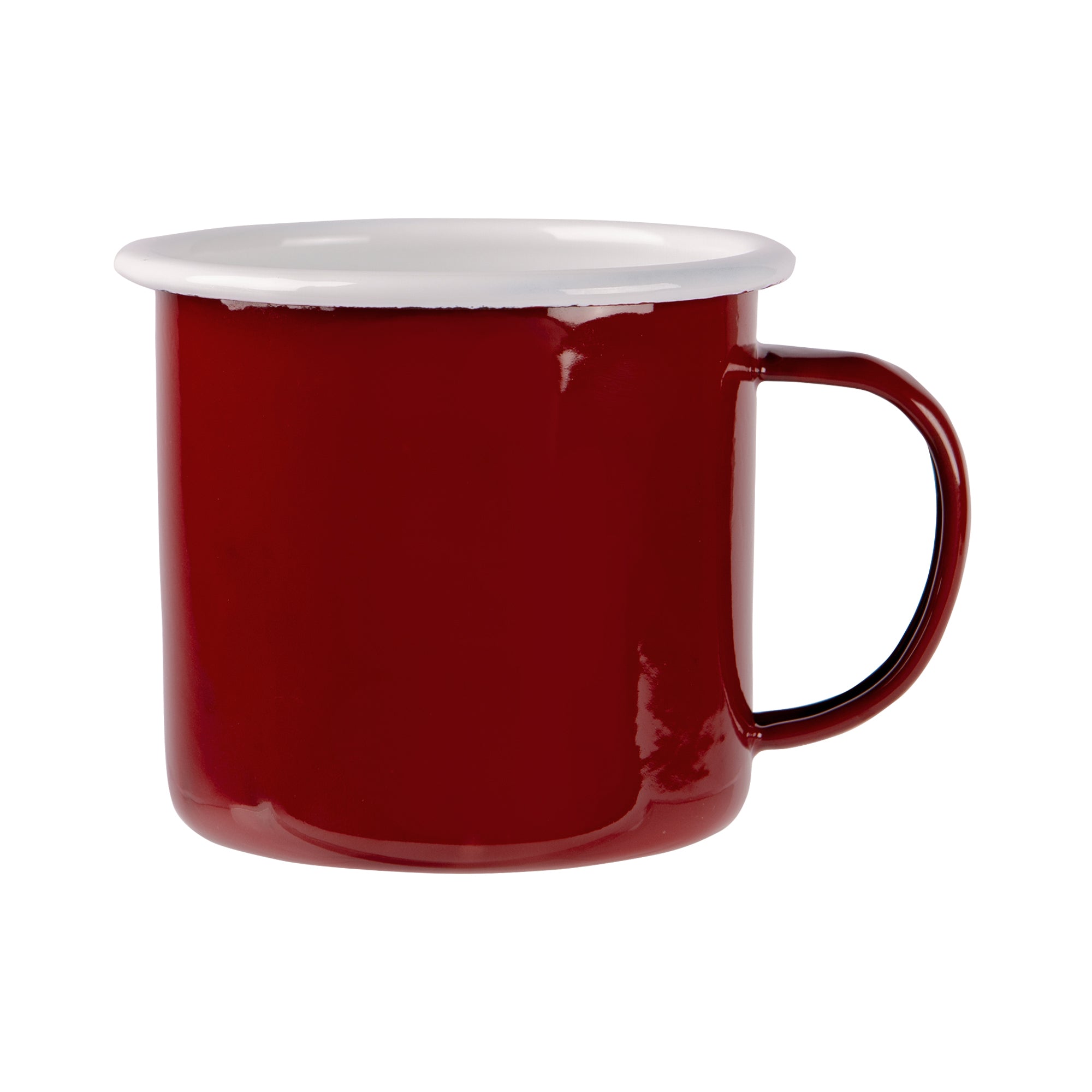 Coloured Enamel Mug - 375ml - Red