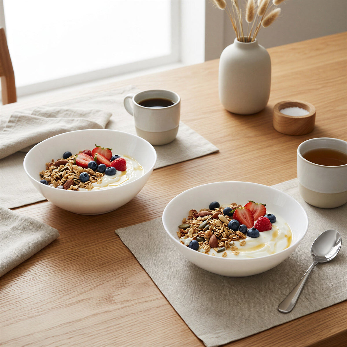 Round Opalware Cereal Bowl - 16cm - White