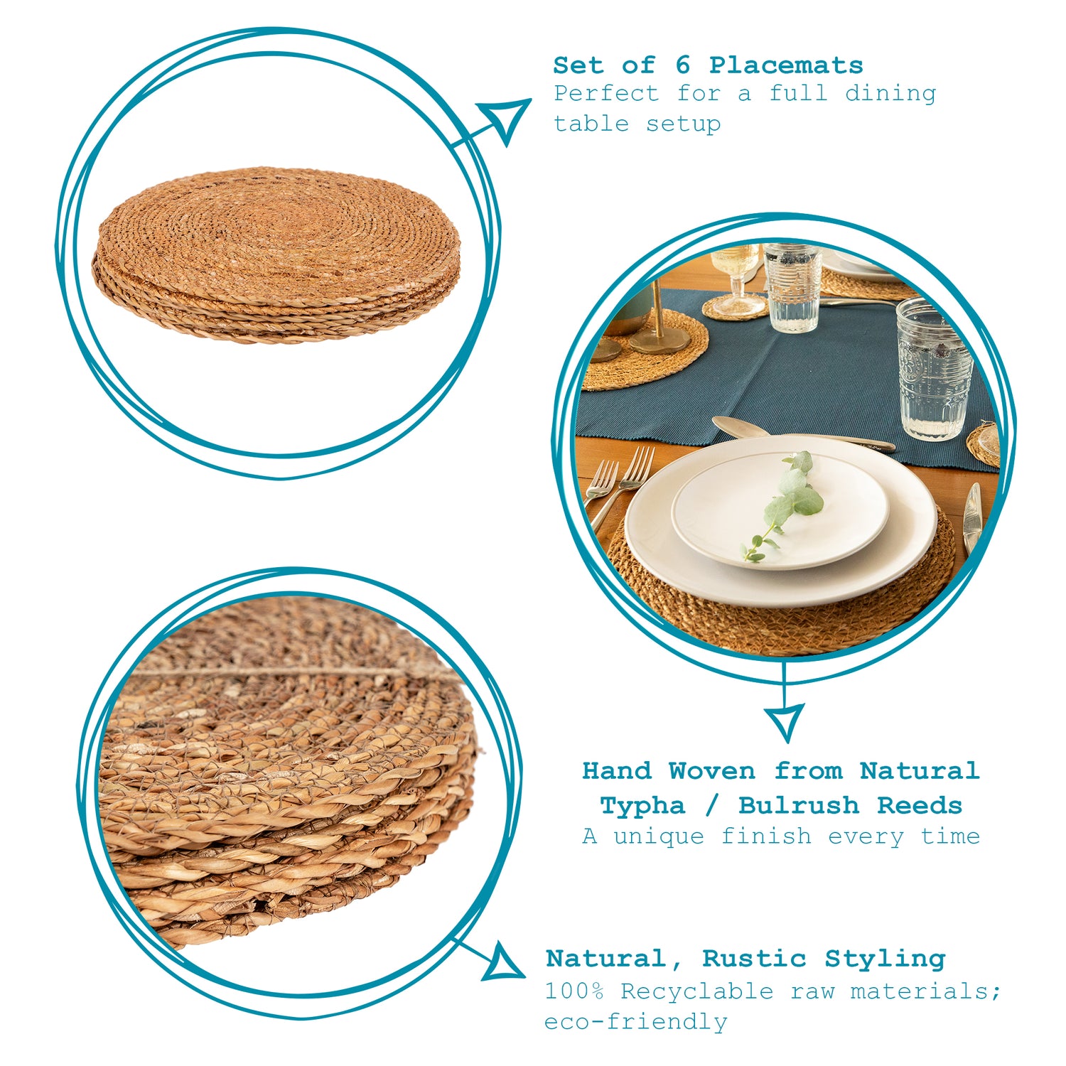 Argon Tableware Handmade Typha Placemat