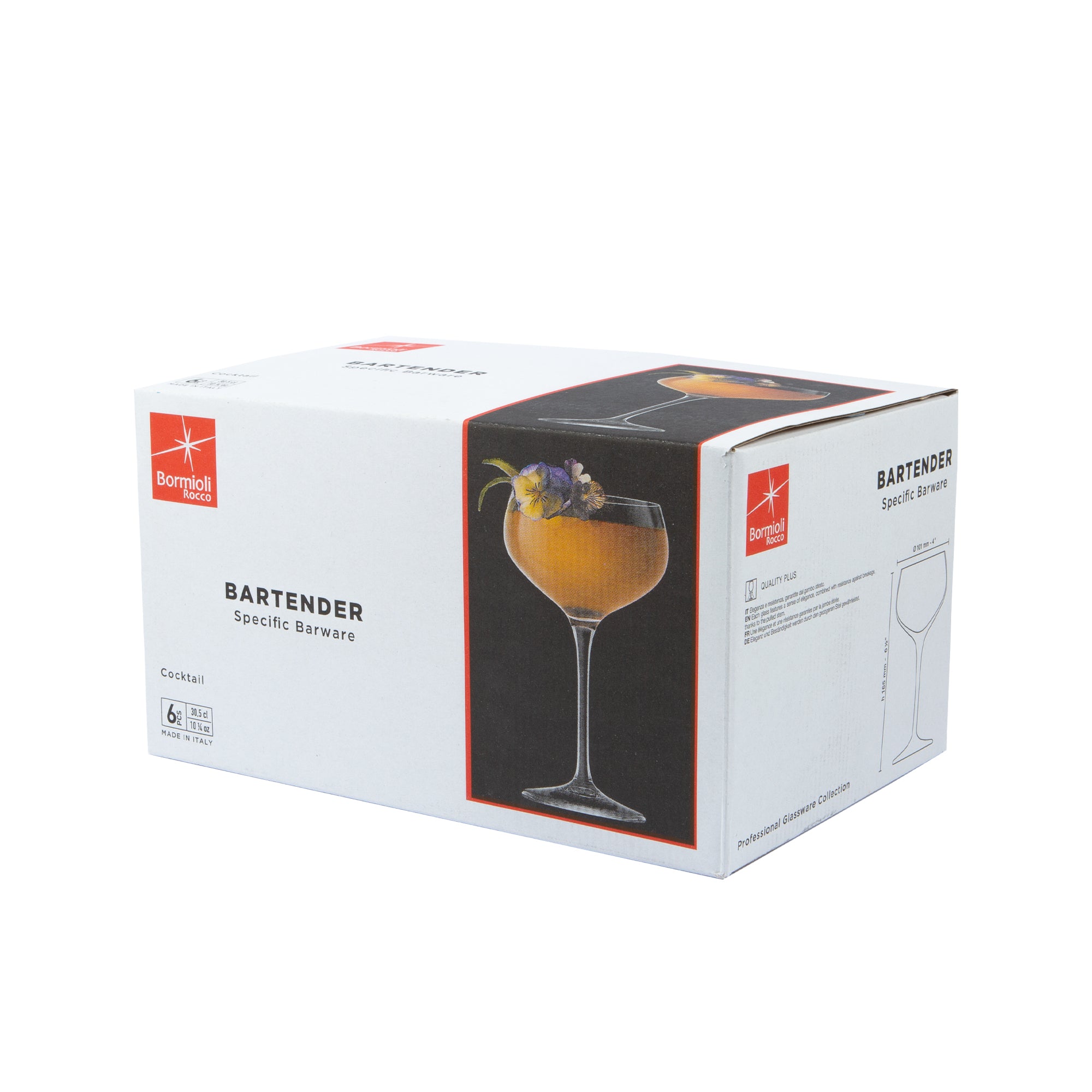 Bartender Glass Champagne Coupe Saucer - 305ml - by Bormioli Rocco