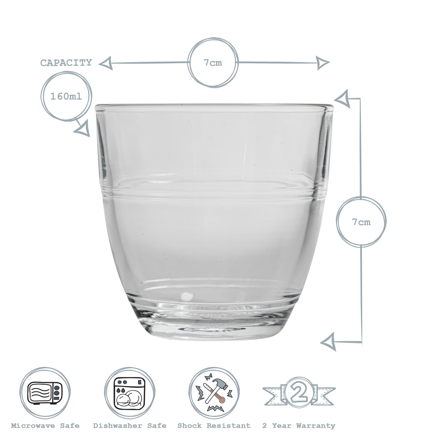 Duralex Gigone Glass Drinking Tumbler - 160ml