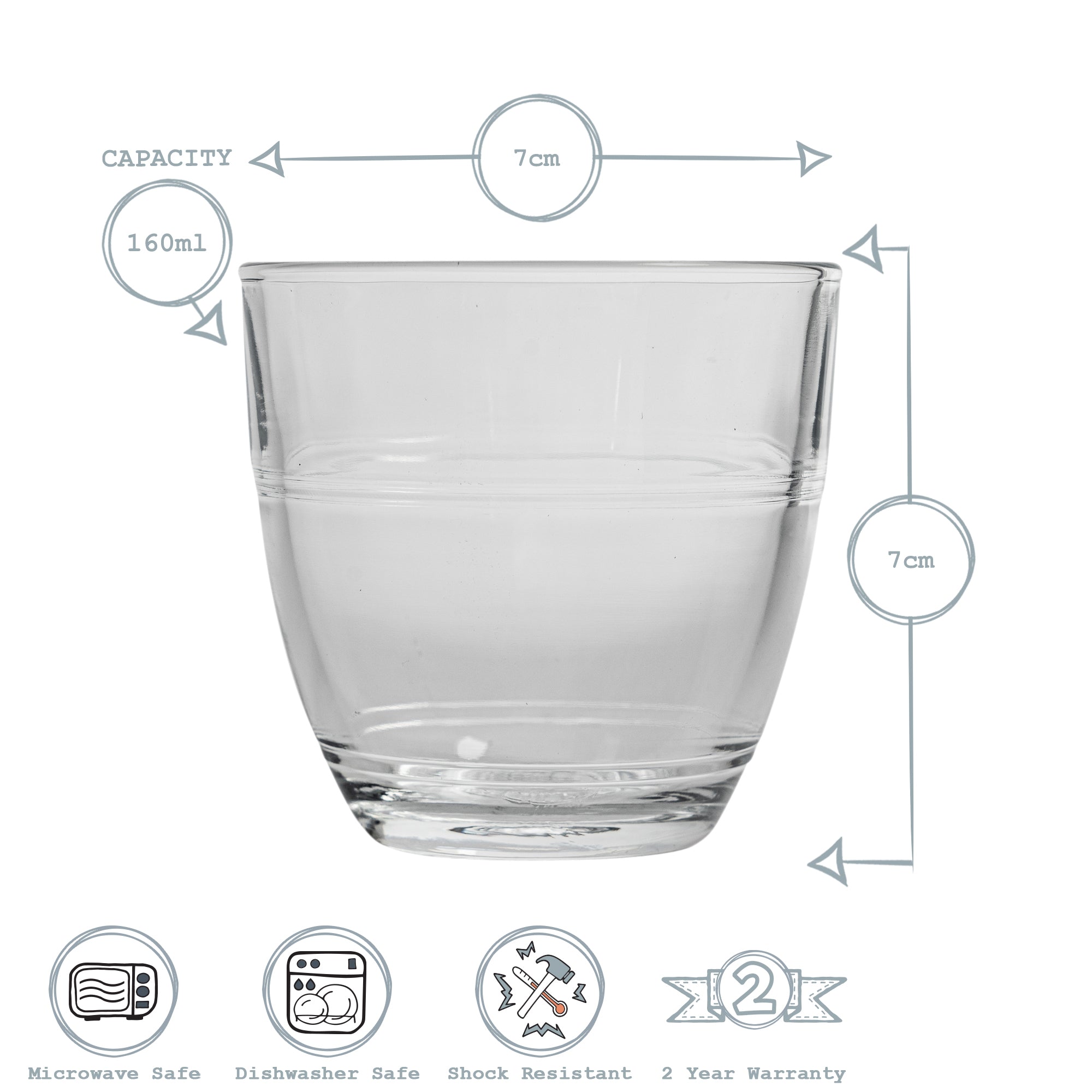 Duralex Gigone Glass Drinking Tumbler - 160ml