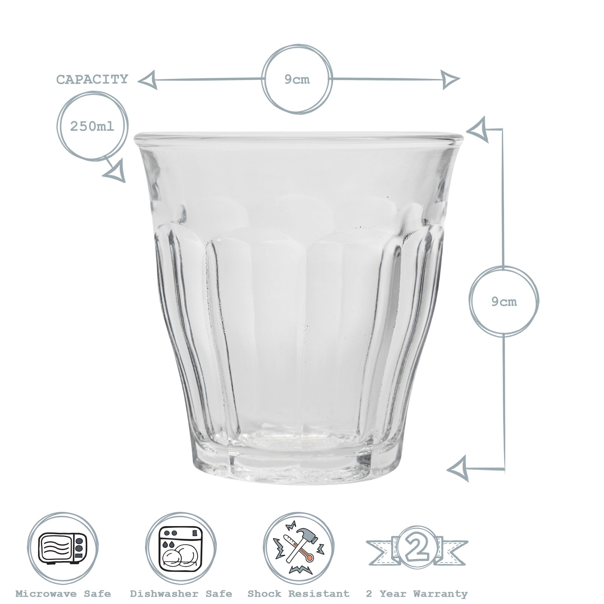 Picardie Glass Drinking Tumbler - Jungle Green - 250ml