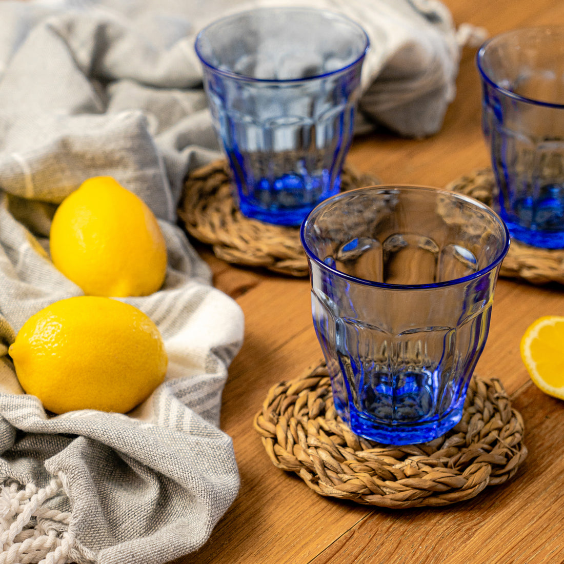 Duralex Picardie Traditional Glass Drinking Tumbler - Blue - 310ml