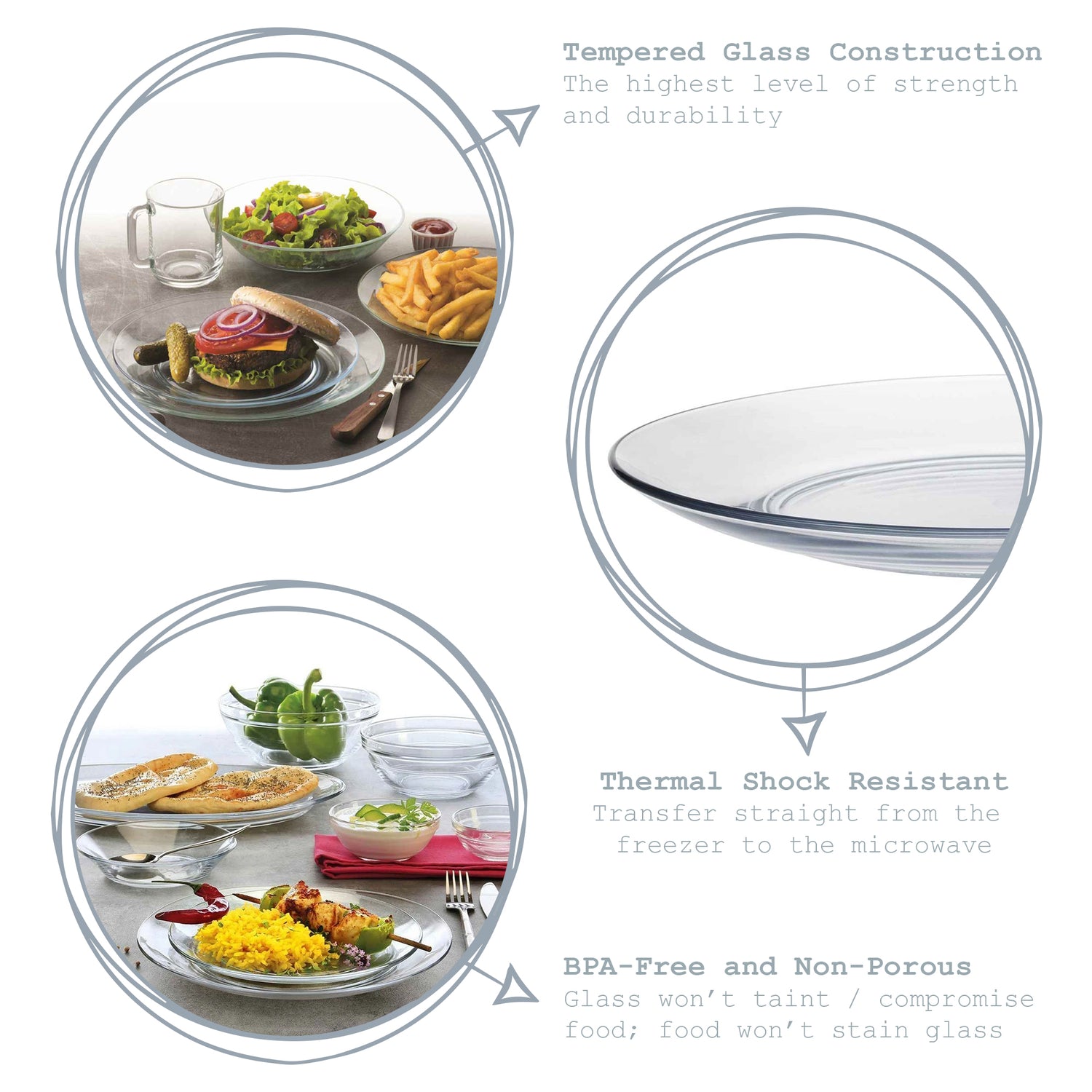 Duralex Lys Dining Dinner Plate - 235mm