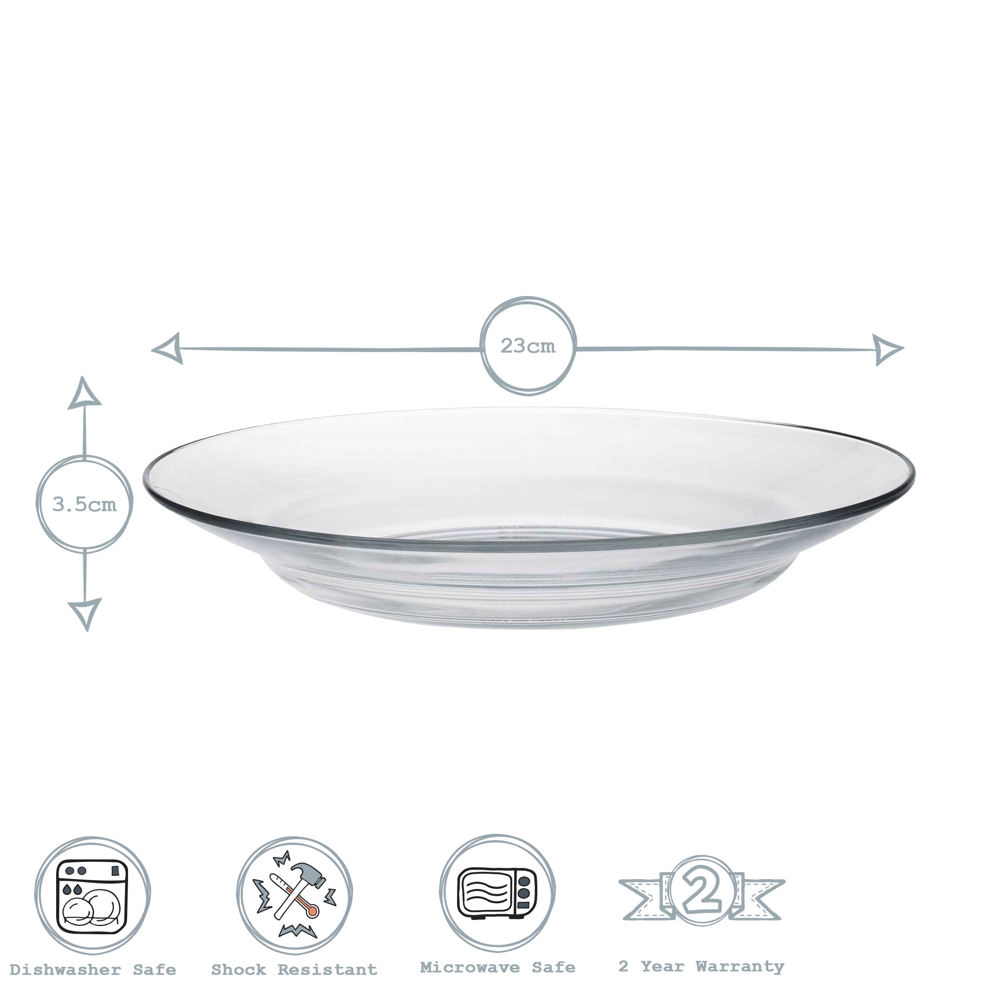 Duralex Lys Deep Dining Dinner Plate - 235mm
