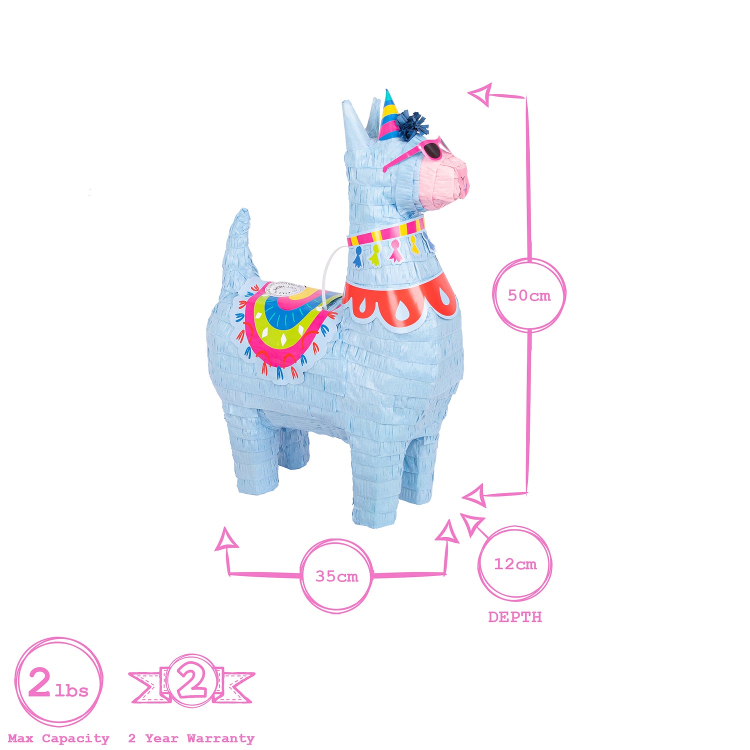 2pc Llama Pinata Set with Blindfold