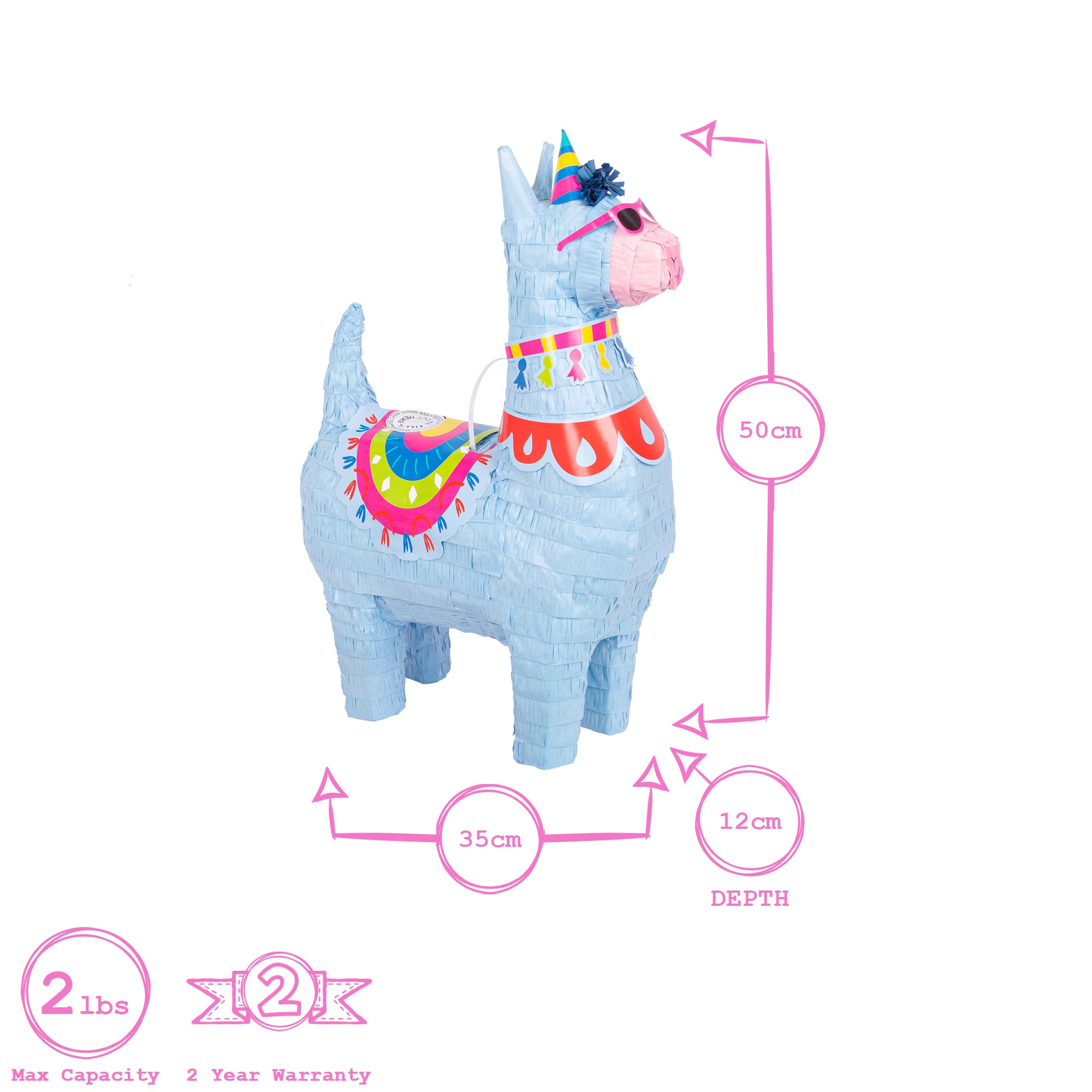 2pc Llama Pinata Set with Blindfold