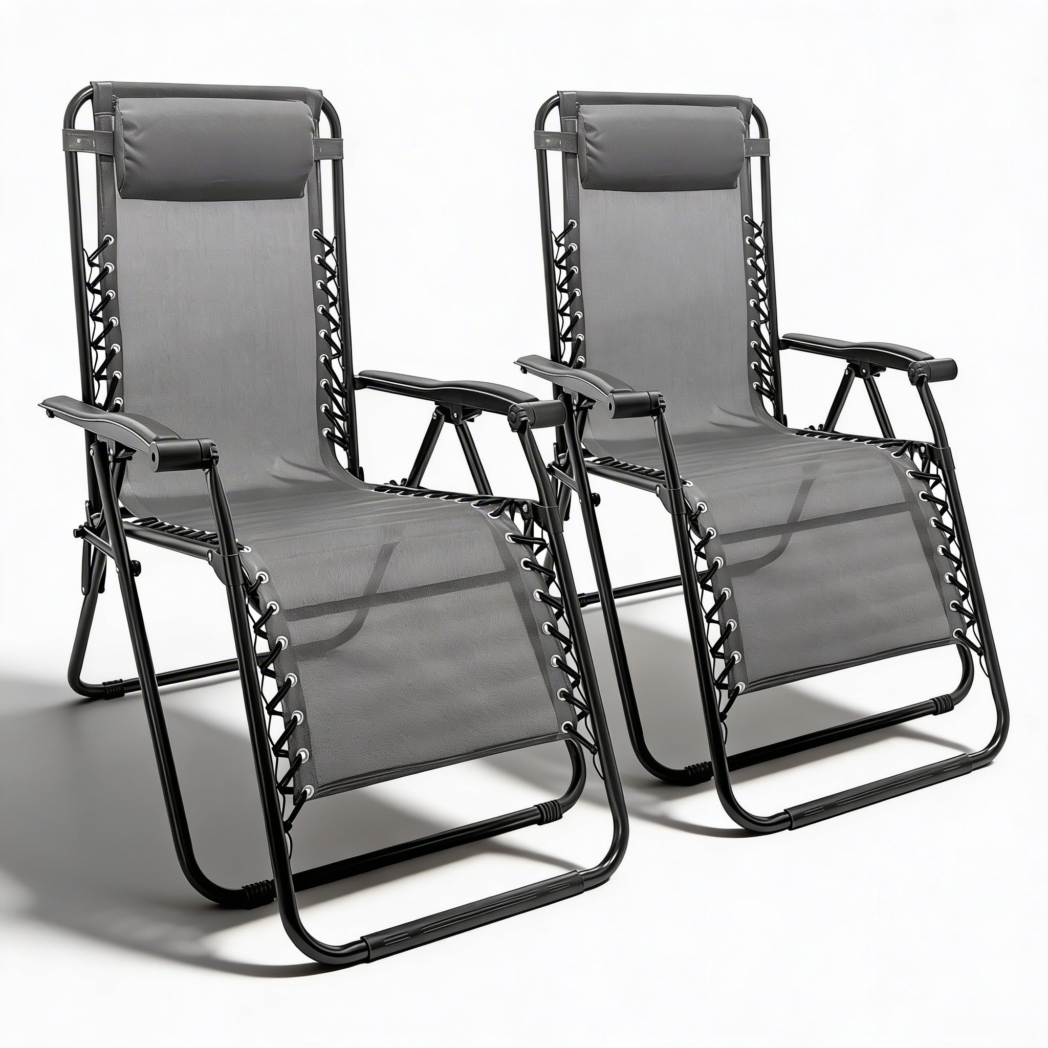 Harbour Housewares 2 Piece Zero Gravity Chair Set - Grey