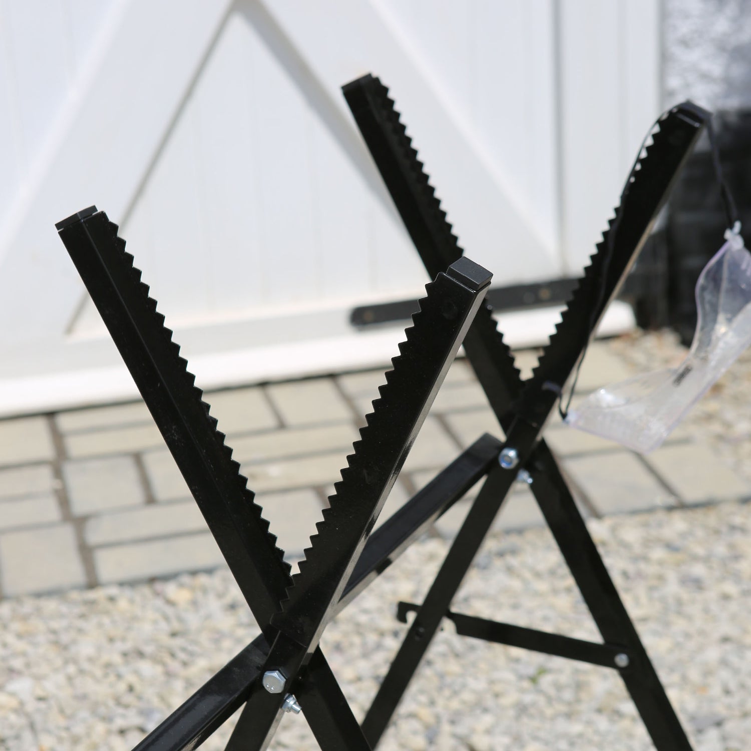 Black Folding Iron Log Saw Horse