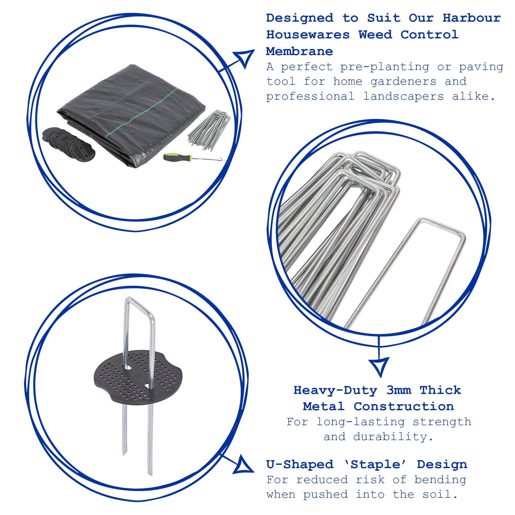 U-Shaped Weed Control Membrane Pegs - 6" (150mm)