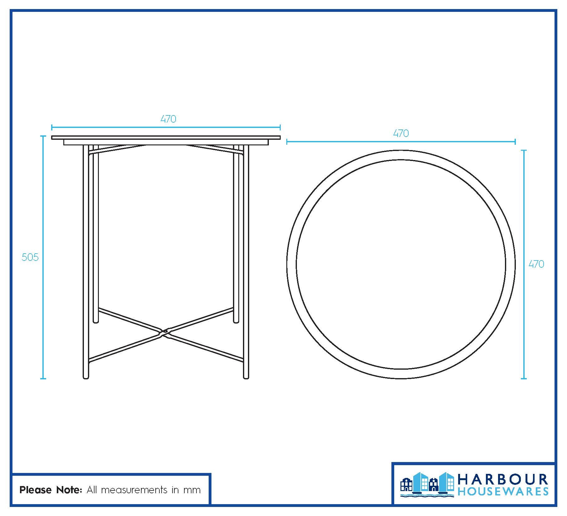 Round Steel Tray Table