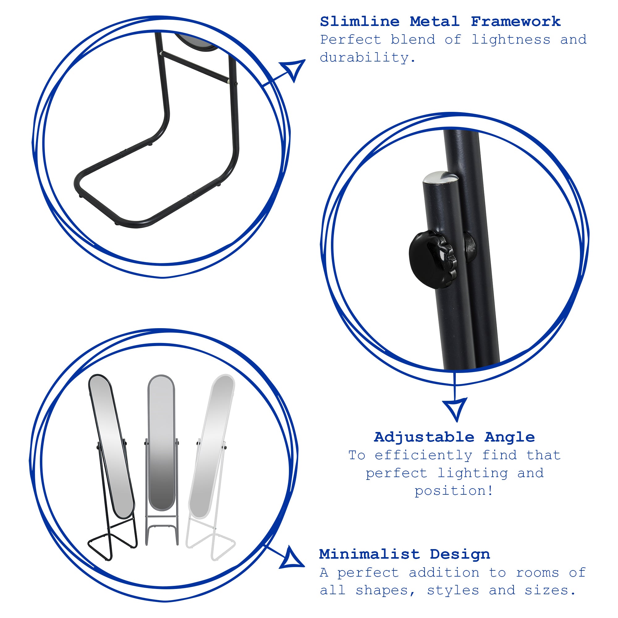 153cm x 30cm Round Full-Length Mirror