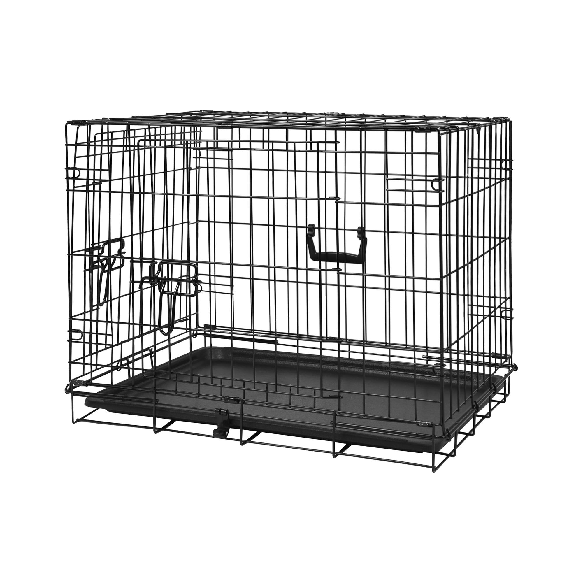 2 Door Metal Dog Crate with Removable Tray - Small
