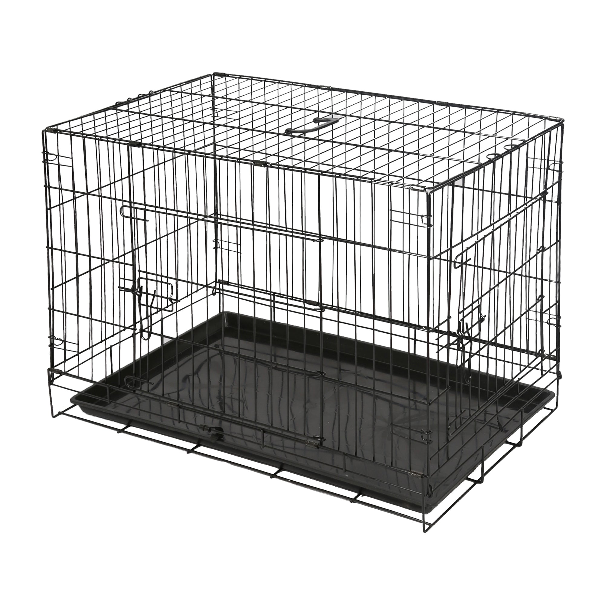 2 Door Metal Dog Crate with Removable Tray - Medium