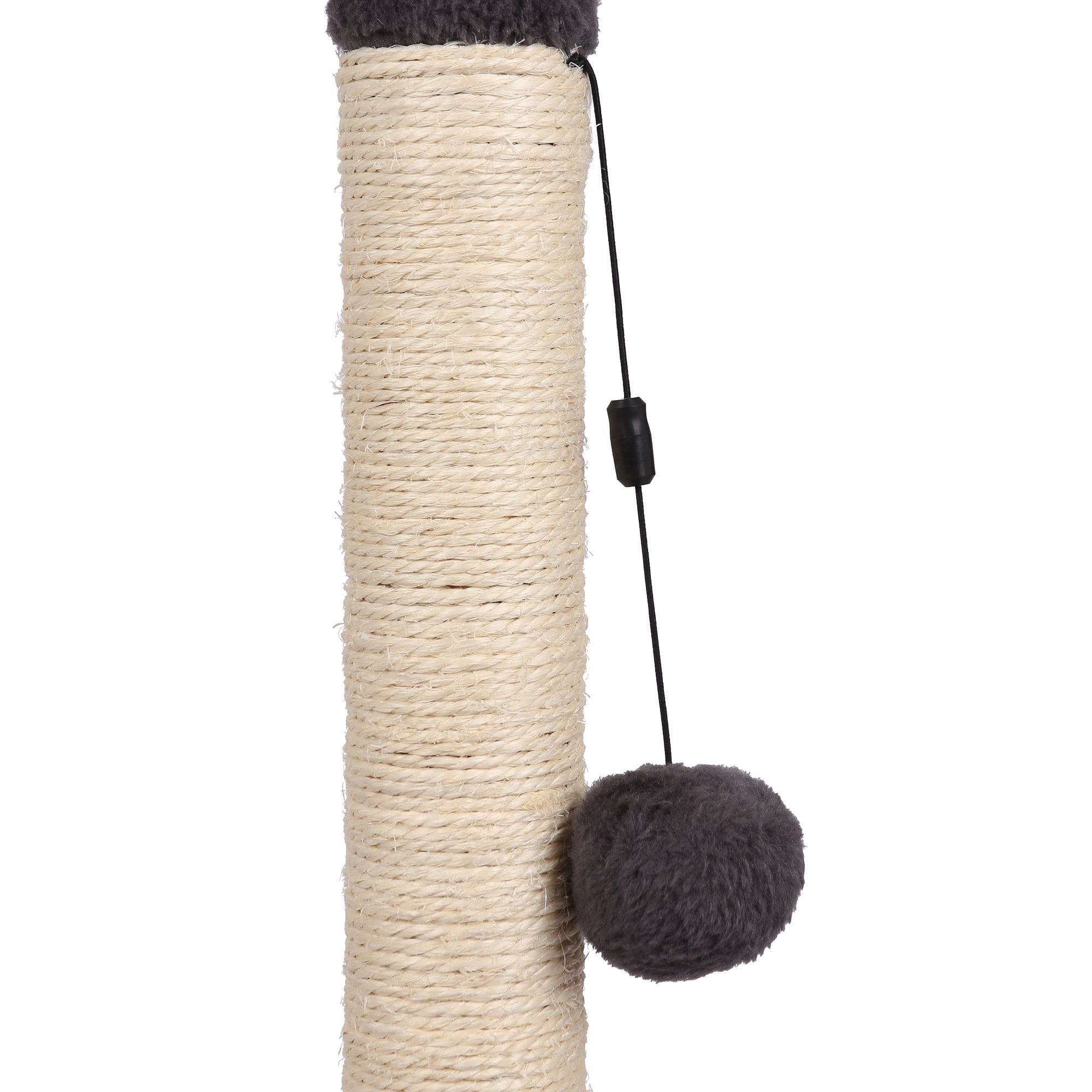 Cat Scratching Post with Hanging Ball - 80cm - Grey